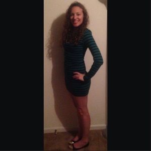 Charlotte Russe | Long-sleeved Striped Dress